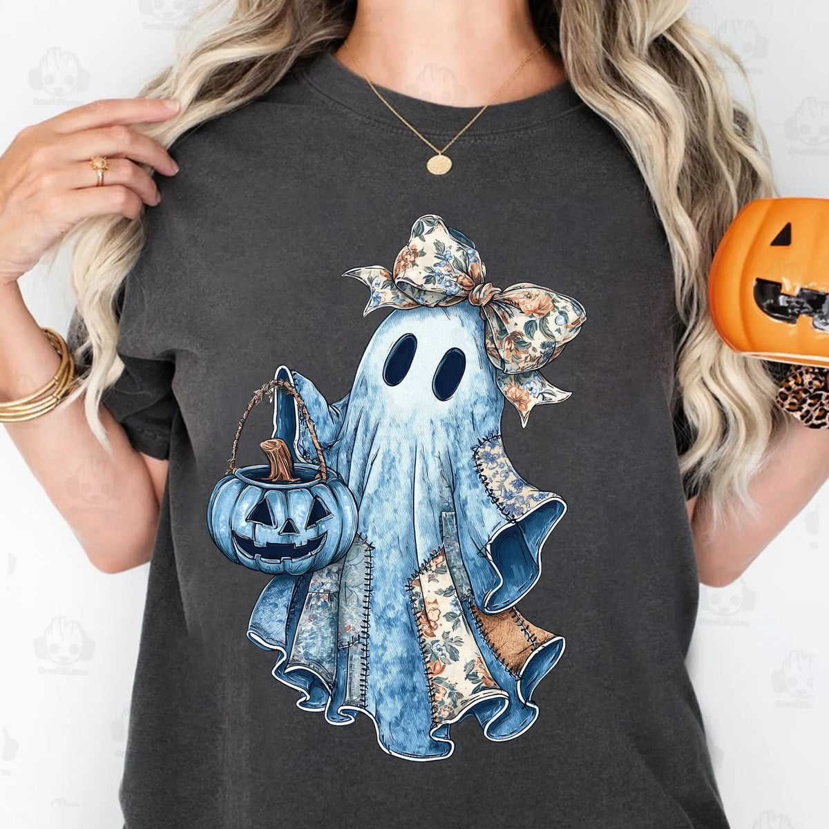 Denim Patchwork Ghost - Youth Sizes