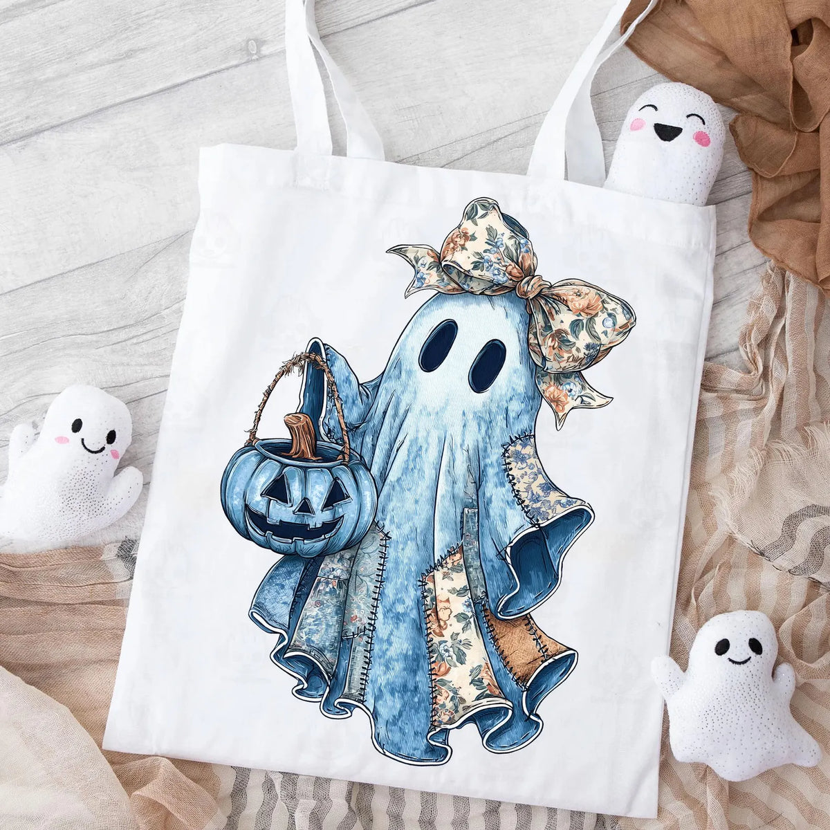 Denim Patchwork Ghost - Adult Sizes